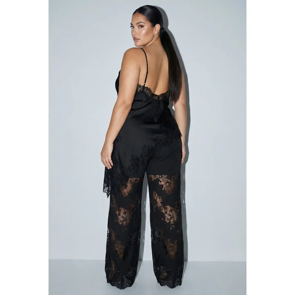 Camisola de Cetim com Renda