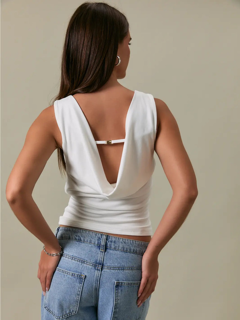 Top Elegante Drapeado com Costas Abertas