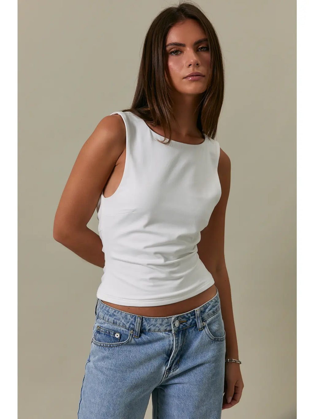 Top Elegante Drapeado com Costas Abertas