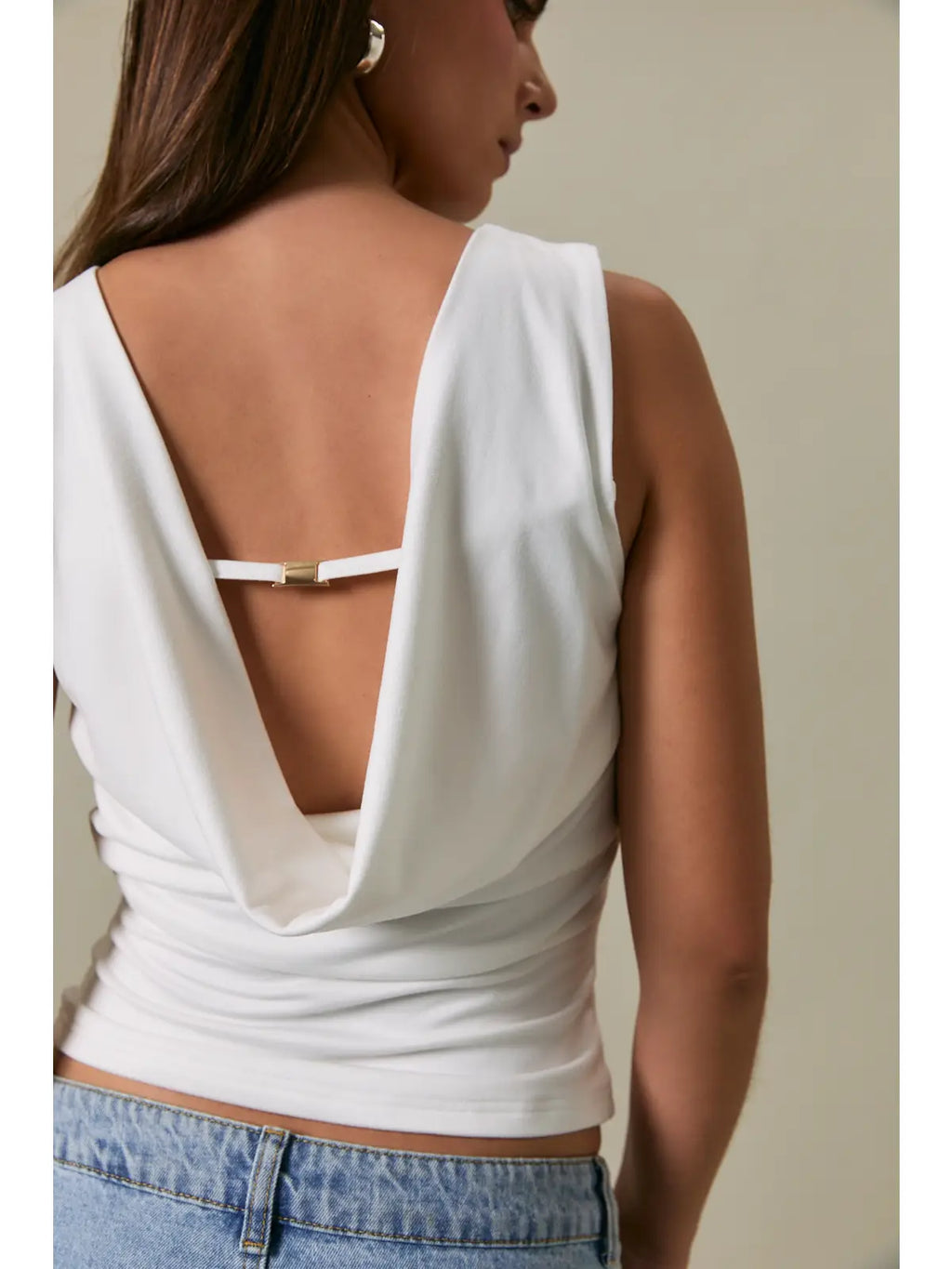 Top Elegante Drapeado com Costas Abertas