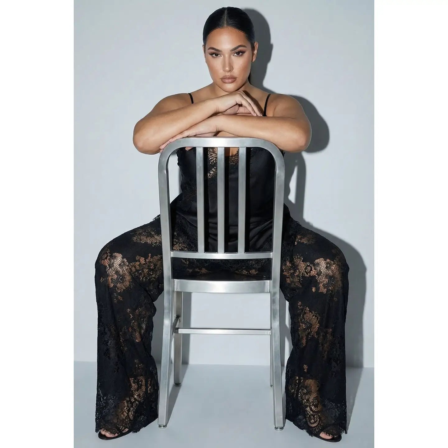 Camisola de Cetim com Renda