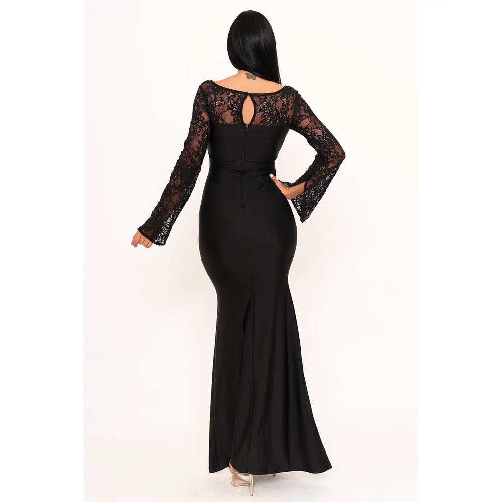 Noir Lace Elegance Gown