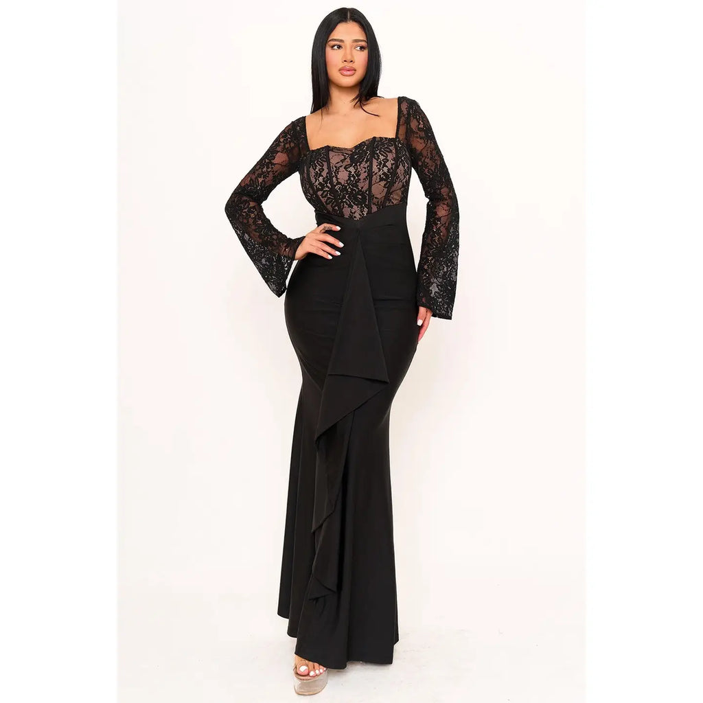 Noir Lace Elegance Gown