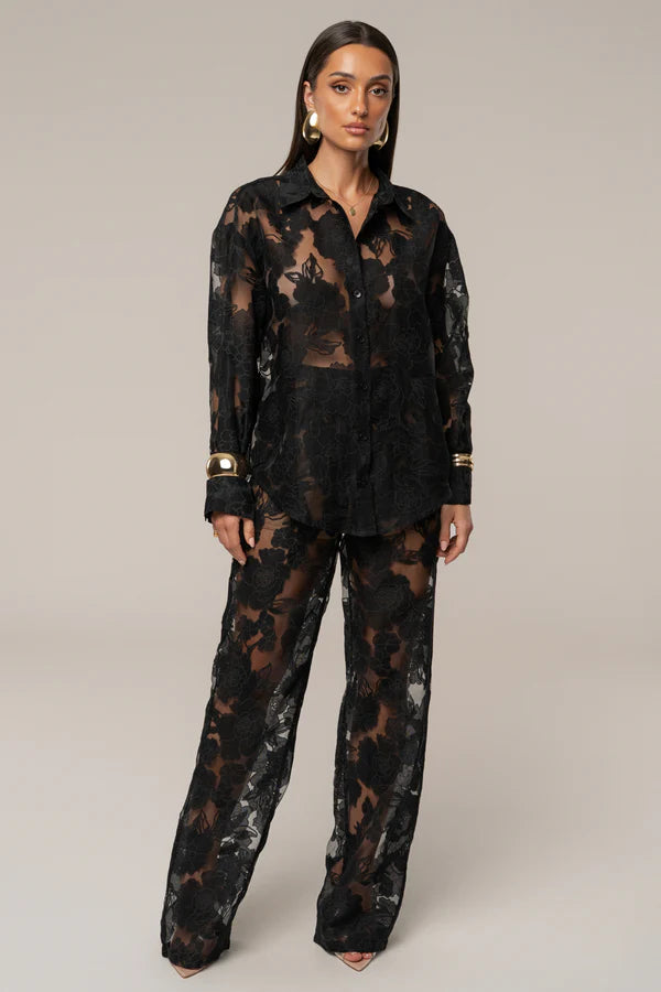 Calças Florais em Organza