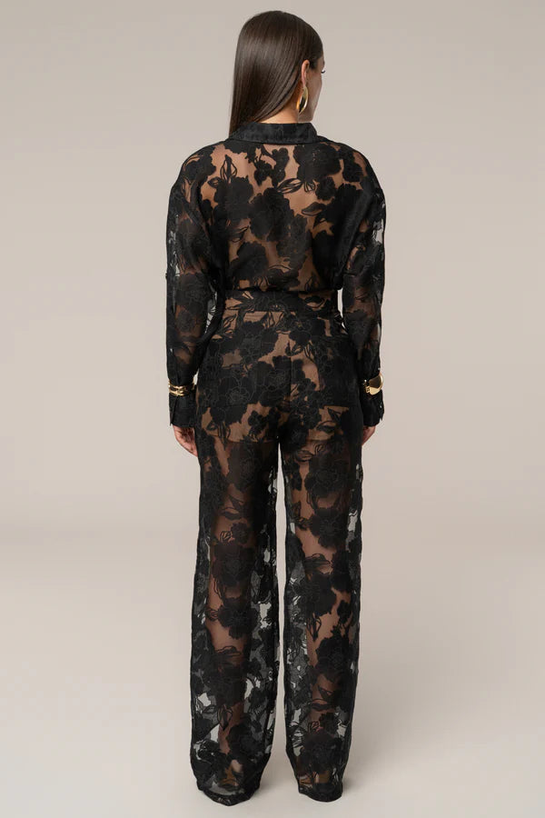 Calças Florais em Organza