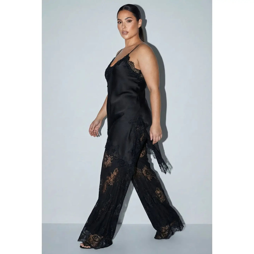 Camisola de Cetim com Renda