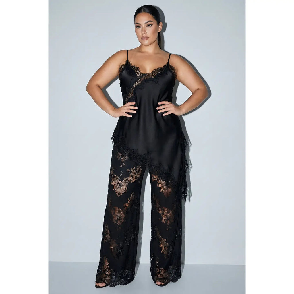 Camisola de Cetim com Renda